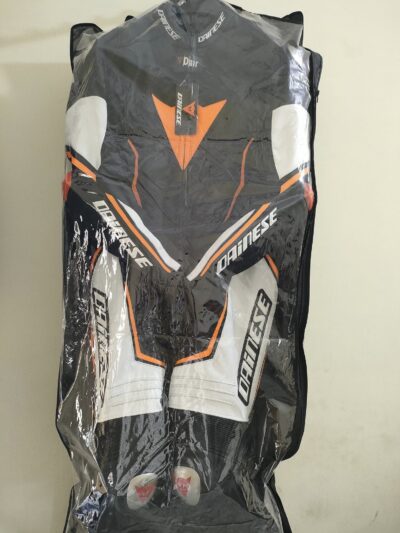 Dainese D air one piece black and orange leather racing suit