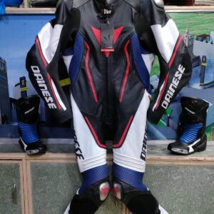 Dainese Black , blue and white D air racing leather suit