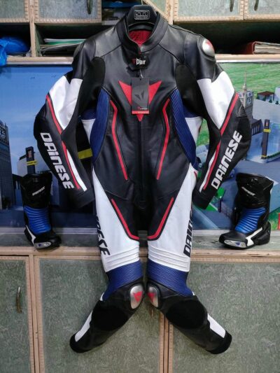 Dainese Black , blue and white D air racing leather suit